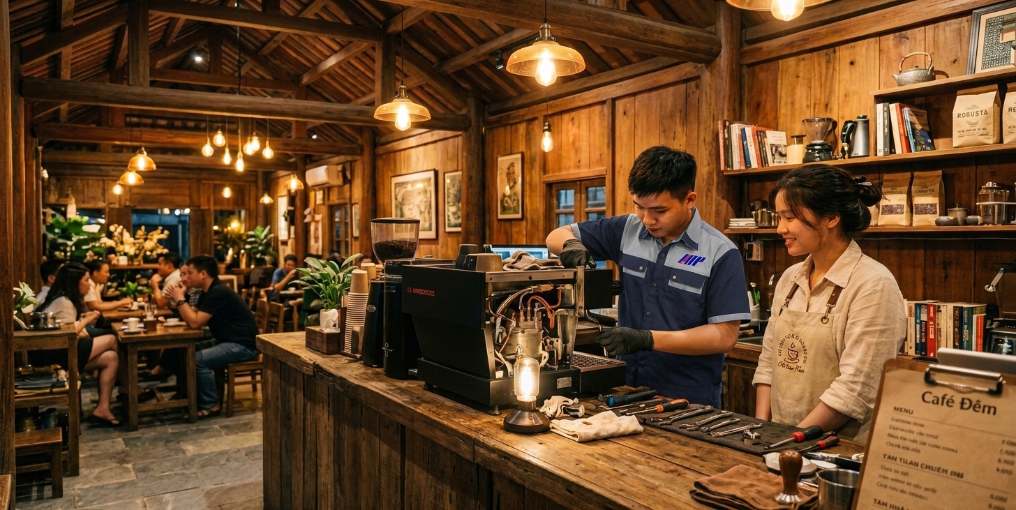 Chọn máy pha cà phê cho quán mới mở: mua theo ly/ngày chứ không theo giá